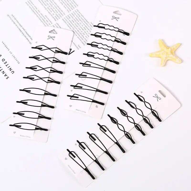 High quality wholesaleBlack geometric Wire Hairpins Metal Hair Clips for women clip accessories hair