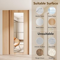 1pc Self Adhesive Acrylic Mirror Sheet Shatterproof 2mm Thick Non Glass Mirror Stickers Simple DIY Craft Makeup Mirror