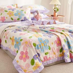 ผ้านวมแอร์ผ้าฝ้ายซักได้ ระบายอากาศดี ผิวสัมผัสอ่อนโยน ใช้ได้ทุกฤดู - Product Image 1