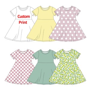 Abiti per Bambine all'Ingrosso, Gonne in Bambù di Lusso Senza Maniche Lavabili con Stampa Personalizzata, Abbigliamento per Bambini - Product Image 1