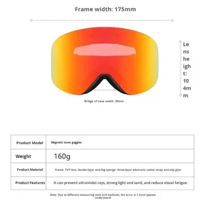 Phân cực chống sương mù UV400 bảo vệ đầy đủ mặt kính trượt tuyết cho nam giới với dây đeo điều chỉnh ngoài trời sử dụng Kính nhìn đêm - Product Image 3