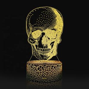 <span class=keywords><strong>Lampada</strong></span> da tavolo 3D Halloween illusione che cambia colore decorativo luci notturne a LED incrinato base per la festa in camera dei <span class=keywords><strong>bambini</strong></span> arte vacanza - Product Image 2