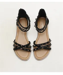<span class=keywords><strong>Sandalias</strong></span> de Diseñador Marca Jarian para Mujer, Zapatos Planos <span class=keywords><strong>Gladiador</strong></span> de Alta Calidad, Calzado Elegante Casual de Verano con Remaches para Chicas - Product Image 5