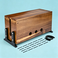 Boîte de gestion de câbles extra-large en bois, boîte de dissimulation de câbles en bois et organisateur pour multiprises, câbles de télévision et rangement de câbles de bureau
