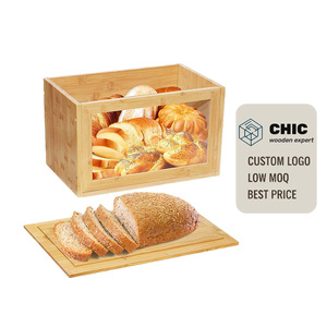 Grande boîte <span class=keywords><strong>à</strong></span> <span class=keywords><strong>pain</strong></span> en bambou avec planche <span class=keywords><strong>à</strong></span> découper <span class=keywords><strong>intégrée</strong></span>, couvercle avec fenêtre transparente, bac de rangement alimentaire <span class=keywords><strong>pour</strong></span> comptoir de <span class=keywords><strong>cuisine</strong></span> <span class=keywords><strong>pour</strong></span> <span class=keywords><strong>pain</strong></span> - Product Image 1