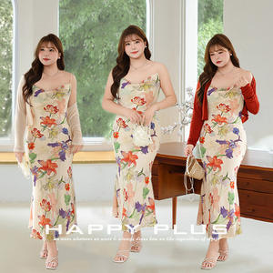 Robe nuisette à imprimé floral Runqi, col asymétrique, ourlet queue de poisson, taille naturelle, tenue décontractée quotidienne pour femme N9284 - Product Image 2