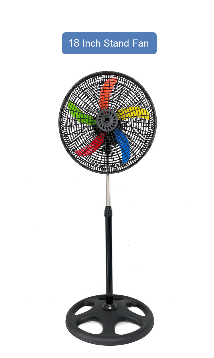 2022 hot  sale south America  18 inch industrial stand  fan  with  5 pp  colour  blade