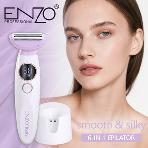 ENZO plus récent professionnel bonne vente 6 en 1 dame soie <span class=keywords><strong>épil</strong></span>ateur avec <span class=keywords><strong>épil</strong></span>ateur rasoir et visage brosse Massage tête nez tondeuse - Product Image 2