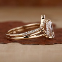 Diamant cultivé en laboratoire certifié IGI HPHT CVD, alliances de fiançailles et de mariage en or massif 14k 18k pour femmes et hommes, ensemble de couple de mariage