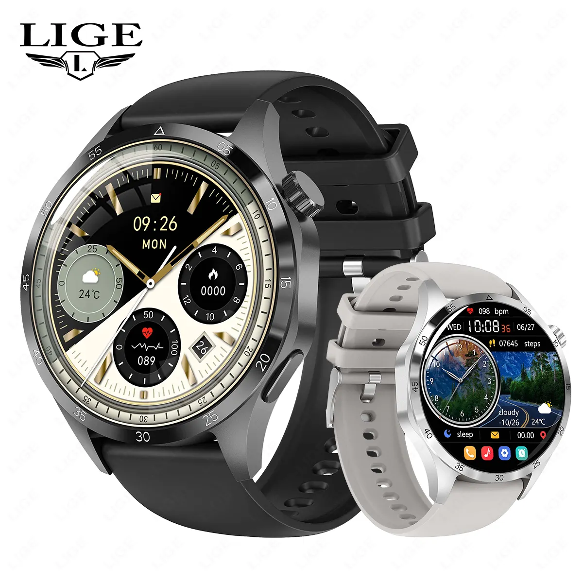 2024 nuevo diseño Premium Fashion Smart Watch Gt4pro + con sensores de temperatura GPS Running Routes y clasificación IP68 a prueba de agua
