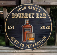 Plaque murale en bois rustique personnalisée pour bar à bourbon, accessoires de décoration pour homme
