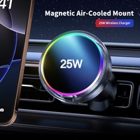 Nouveaux produits, chargeur sans fil magnétique multifonctionnel avec lumière RGB pour téléphone, 15W 25W, chargeur de voiture sans fil avec refroidissement par air BK61 S10