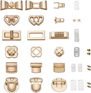 Craftdady Zinc Alloy Sets Turn Lock Clasp <b>Purse</b> Clutch Closure Bowknot Heart Flower Rectangle Twist Lock Fastener Bag Accessory - Product Image 1
