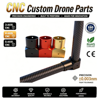 Composants de drone usinés avec précision par CNC, pièces de drone usinées par CNC, usinage CNC 5 axes, train d'atterrissage trois voies 16/20/25/30mm