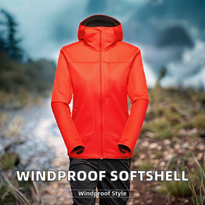 Windproof Sporty <b>Safari</b> Outdoor Softshell <b>Jacket</b> 10000mm Waterproof Breathable Hooded Stand Zipper Striped Loose Autumn - Product Image 2