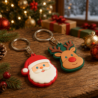 Porte-clés et cadeaux promotionnels en PVC souple à thème de Noël, imprimés avec logo personnalisé en 2D/3D, pour les fêtes