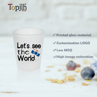 Topjlh Sublimation Style classique 1.5oz blancs givrés Mini verres à liqueur personnalisé Bar tasse à vin pour les cadeaux d'occasions de fête