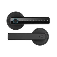 Cerradura de Puerta Esférica de Madera Tuya - Cerradura Inteligente con Huella Dactilar, Teclado y Contraseña, Modelo B5 del Ecosistema Tuya, Hecho en China