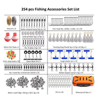 Kit de pêche tout-en-un 254 pièces à prix d'usine, accessoires de pêche étanches avec boîte à leurres et matériel