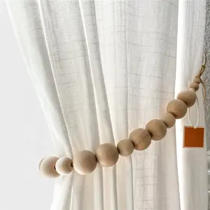 wood curtain holdbacks beaded curtain ties tie backs for curtains farmhouse boho decor drape holdbacks for room decor