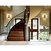 Escalier incurvé en acier, Structure métallique, Design d'intérieur, hôtel de luxe, populaire