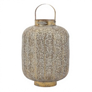 Iron Die Cutting <b>Lantern</b> With handle For Home Decoration Wedding decoration Modern <b>Black</b> Metal <b>Lantern</b> - Product Image 1