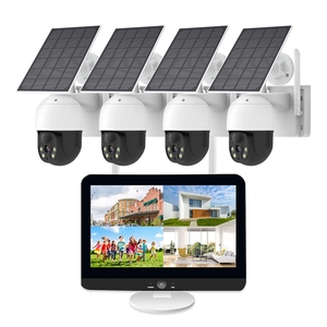 4MP batterie énergie solaire deux voies Audio PTZ caméra Wifi NVR système 4CH solaire Lcd moniteur Cctv Kit caméra de sécurité sans fil - Product Image 1