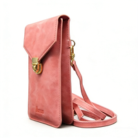 Pochette de téléphone en cuir véritable de luxe avec porte-cartes et bandoulière réglable pour téléphone de 5,5 pouces