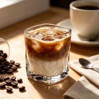 Mug en verre sans plomb de 200 ml, classique, résistant à la chaleur, pour la rentrée scolaire, le bureau, le restaurant, passe au lave-vaisselle