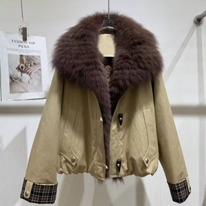 Nuovo Stile Moda Inverno 2025: <span class=keywords><strong>Cappotto</strong></span> in <span class=keywords><strong>Pelliccia</strong></span> di Coniglio <span class=keywords><strong>con</strong></span> Interno in Piuma d'Oca per Donne, Parka Corto <span class=keywords><strong>con</strong></span> Colletto Blu Navy, Giacca <span class=keywords><strong>con</strong></span> Cerniera in Poliestere - Product Image 3