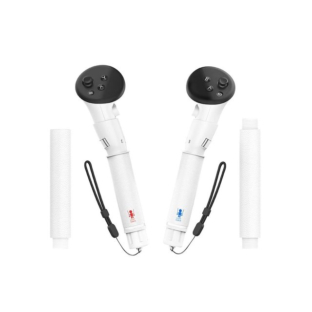 4-Pack Smart Lightsaber Controller with Extended Handle Plastic Grip Accessory for Meta Quest 3/3s for VR Games