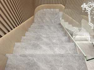 Carreaux en porcelaine personnalisés <span class=keywords><strong>pour</strong></span> escaliers <span class=keywords><strong>couleur</strong></span> grise 250x1500mm décoration intérieure escaliers carreaux en porcelaine d'intérieur <span class=keywords><strong>pour</strong></span> sol - Product Image 2