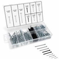 Kit d'assortiment de clous 580 pièces, clous en zinc et noirs, 9 tailles de clous courants pour le bois, ensemble de fixation pour bricolage et construction, personnalisable