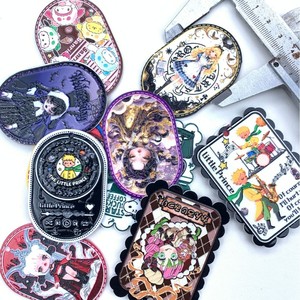 Multiple Styles Acrylic Hanging Hole Cartoon Relief Double-sided Printing Pieces Printed Beads DIY Mobile Phone Bag Chains - Product Image 1