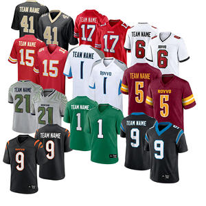 قمصان رياضية بالجملة لفريق بوفالو الأمريكي، قمصان زرقاء وبيضاء وحمراء للجنسين، تخصيص بالطباعة والتطريز، قميص كرة القدم الأمريكية - Product Image 1