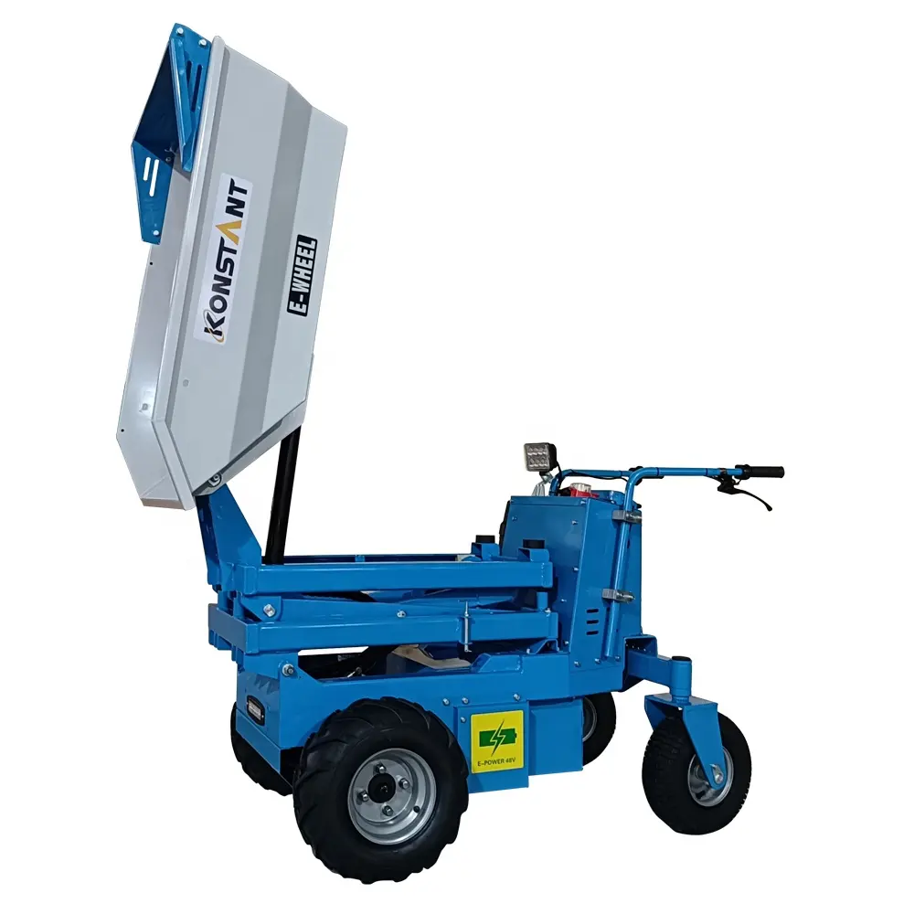 TUV Rheinland CE approuvé 500kg charge 40Ah batterie brouette électrique 4 roues électrique Mini Dumper brouette électrique