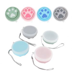 <b>Reusable</b> Silicone Foldable <b>Cup</b> with Lid, Portable Collapsible Mug with Cat Paw Bottom for Travel, Camping, and Outdoor Use - Product Image 2