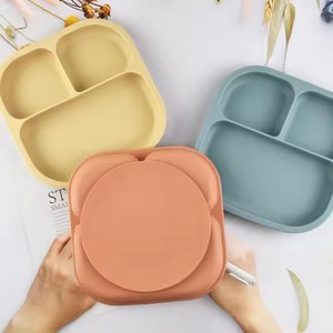 จานแบ่งซิลิโคนฟู้ดเกรดสำหรับ<span class=keywords><strong>เด็ก</strong></span>ปลอดภัยและ<span class=keywords><strong>กิน</strong></span>ได้จานผักซิลิโคนทนทานสำหรับ<span class=keywords><strong>เด็ก</strong></span> - Product Image 5