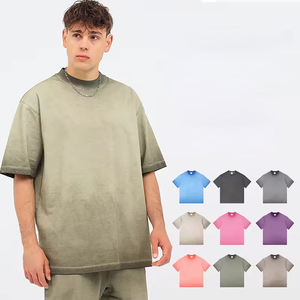 เสื้อยืดคอตตอนทรงหลวมแบบดรอปไหล่ ผ้าฟอกนุ่ม ยูนิเซ็กส์ สำหรับผู้หญิงและผู้ชาย ขายส่งจำนวนมาก รับสกรีนแบรนด์ตามสั่ง - Product Image 1