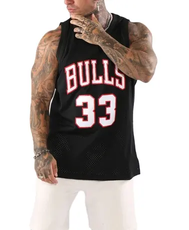 Venta al por mayor barato sublimado nuevo estilo toros Pippen equipo negro Color baloncesto Jersey Reversible camisa y pantalones cortos conjuntos