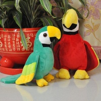 Peluche Ara réaliste, colorée, rouge vif, verte et orange, jouet en forme d'oiseau Ara