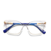Monture de lunettes en stock, nouveau design, anti-lumière bleue, monture optique élégante pour femme