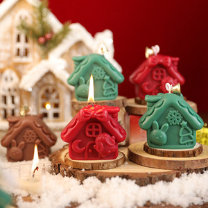 Christmas House Shaped Scented <b>Candle</b> Creative Festive Aroma <b>Candle</b> Atmosphere Decoration Xmas Home Ornament <b>Gift</b> - Product Image 1