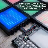 Piso LED Interactivo Directo de Fábrica, Panel Blanco con Marco Negro RGB, Control Inteligente, Pista de Baile para Discotecas, Exposiciones, Centros Comerciales