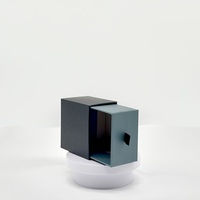 Boîte à tiroir rigide réutilisable bicolore bleu marine avec lamination mate, gaufrage et paillettes pour emballage de bijoux, montres et accessoires