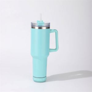 Gobelet Isotherme Portable 40 oz en Acier Inoxydable 304 avec Haut-parleur Bluetooth, Poignée et Paille, pour Voiture - Product Image 2
