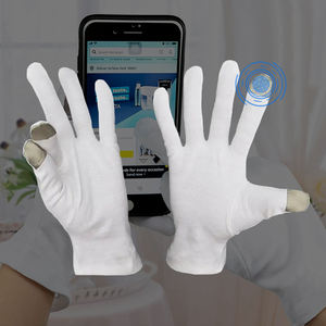 Gants de nuit hydratants pour les mains sèches, en coton blanc respirant, pour le soin de la peau, soulagement de l'eczéma, écran tactile, toutes tailles - Product Image 1