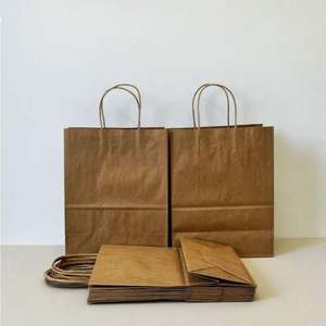 Sacs en papier kraft de luxe jetables écologiques et durables de qualité supérieure pour les pâtisseries et l'emballage de cadeaux à emporter - Product Image 4