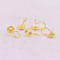 Ensembles de bijoux en gros Style minimaliste 18k or laiton matériel torsadé anneaux rotatifs spirale Clip sur boucles d'oreilles bijoux