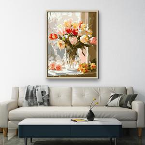 HJ Painting Customs DIY Umweltfreundliches Blumen- und Früchte-Acrylmalerei-Set nach Zahlen ohne Rahmen für Bastelgeschäfte und Wiederverkauf - Product Image 1